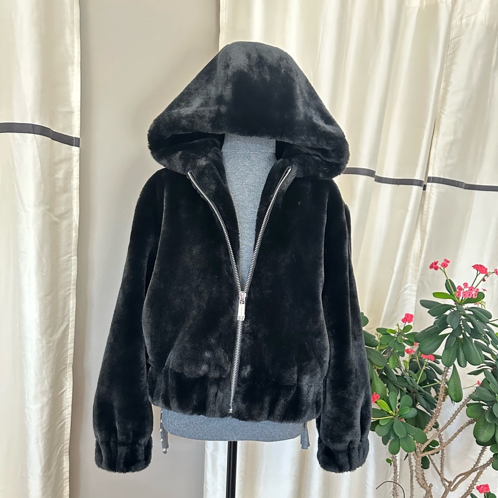 Michael Kors ,Faux fur hoodie jacket